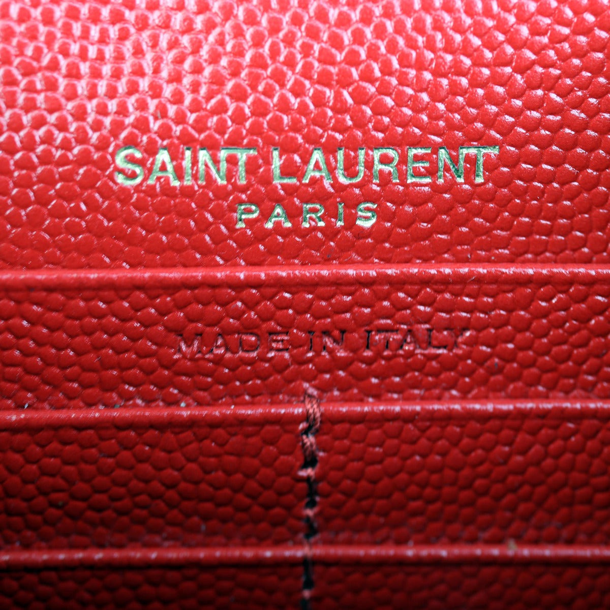 Saint Laurent Envelope Chain Wallet Interior Stamp