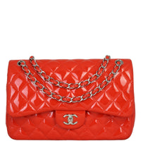 Chanel Classic Double Flap Jumbo Patent | Red