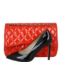 Chanel Classic Double Flap Jumbo Patent | Red