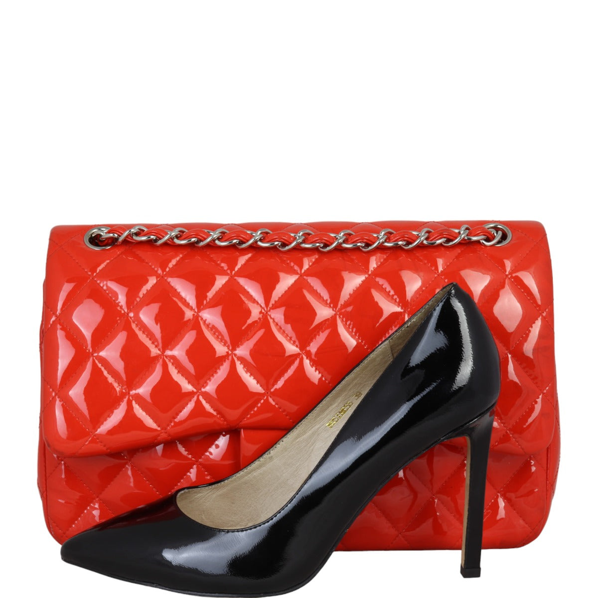 Chanel Classic Double Flap Jumbo Patent | Red