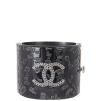 Chanel CC Resin Hinged Cuff | Black