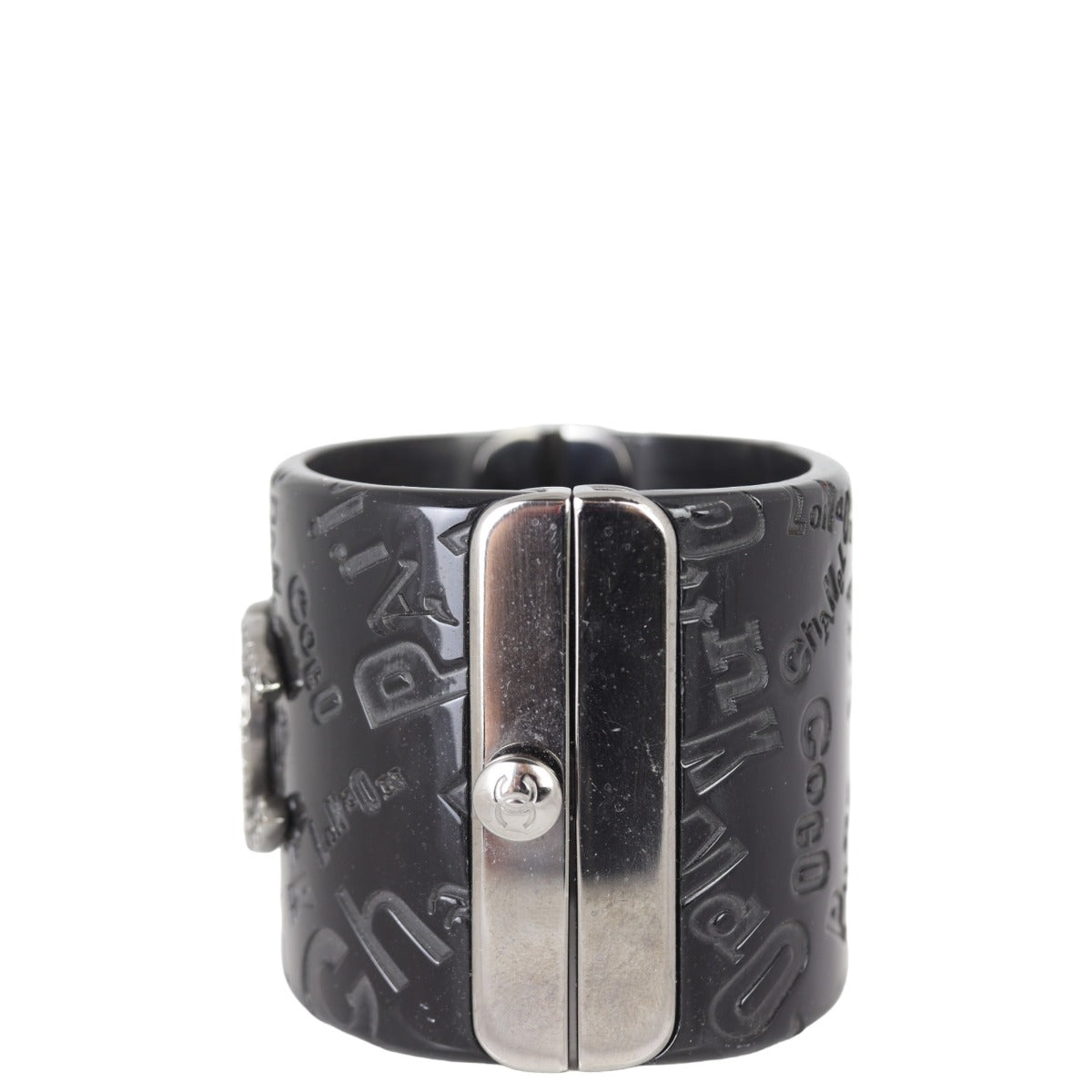 Chanel CC Resin Hinged Cuff | Black
