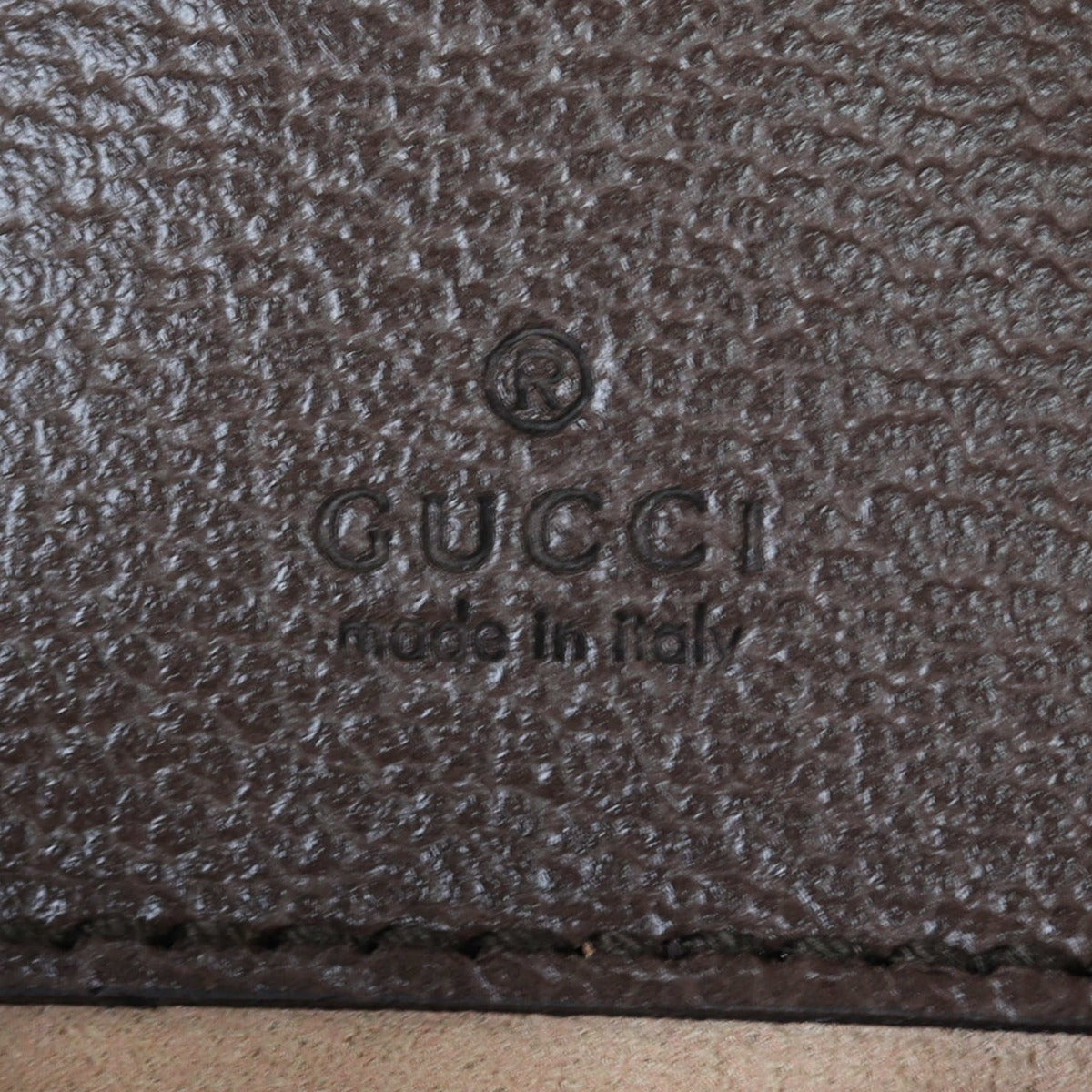 Gucci Ophidia GG Supreme Mini Crescent Shoulder Bag Interior Stamp