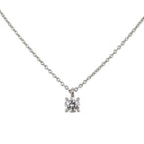 Tiffany & Co. Solitaire Diamond Pendant Platinum Necklace