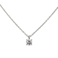 Tiffany & Co. Solitaire Diamond Pendant Platinum Necklace