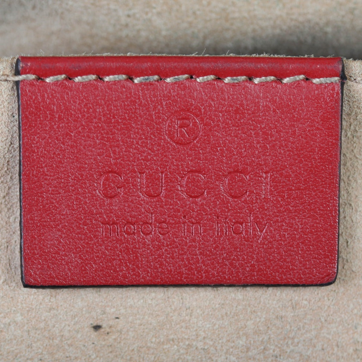 Gucci GG Marmont Small Camera Bag Interior Stamp