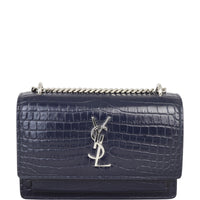 Saint Laurent Sunset Mini Croc-Embossed