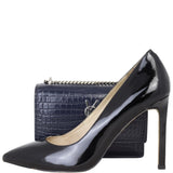 Saint Laurent Sunset Mini Croc-Embossed