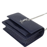 Saint Laurent Sunset Mini Croc-Embossed