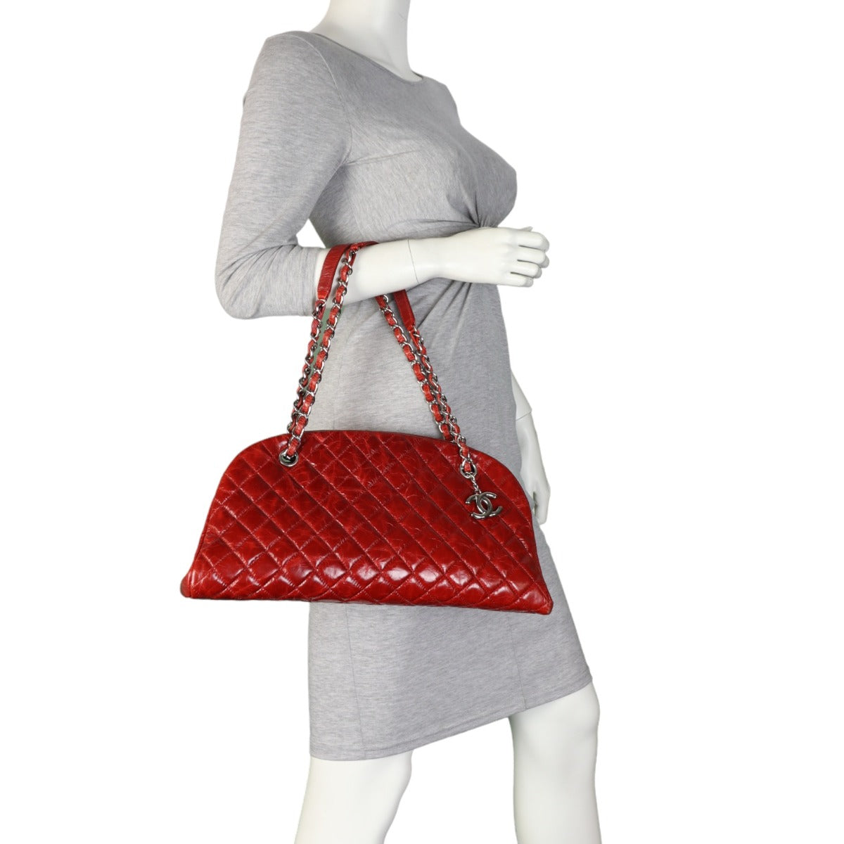 Chanel Just Mademoiselle Bowler Bag Medium | Red