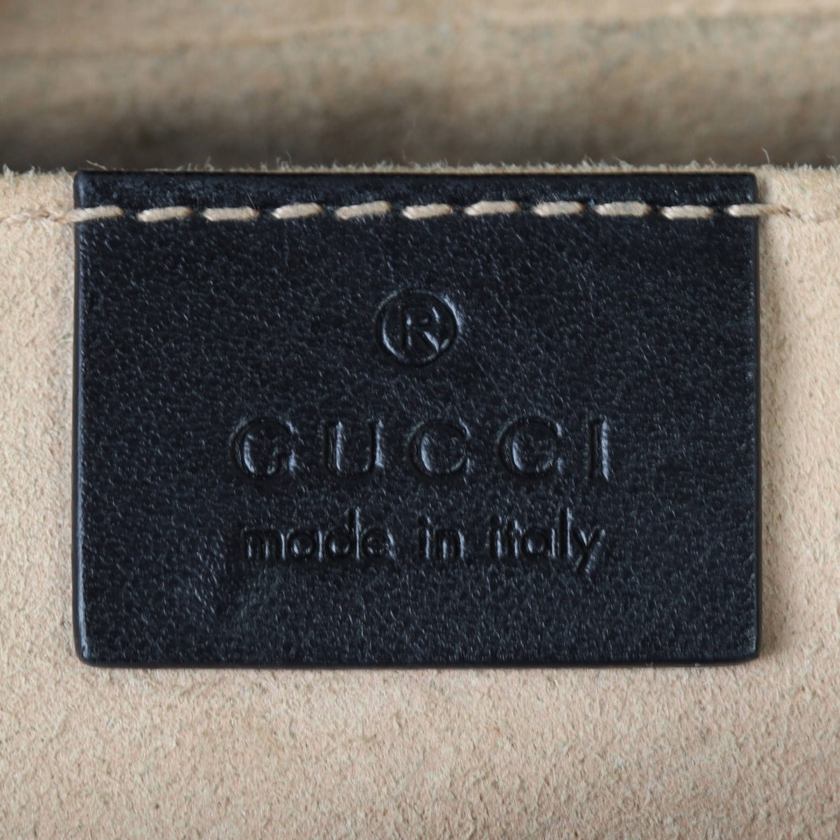 Gucci GG Marmont Mini Camera Bag Interior Stamp