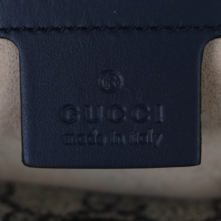Gucci GG Supreme Foldover Tote Interior Stamp