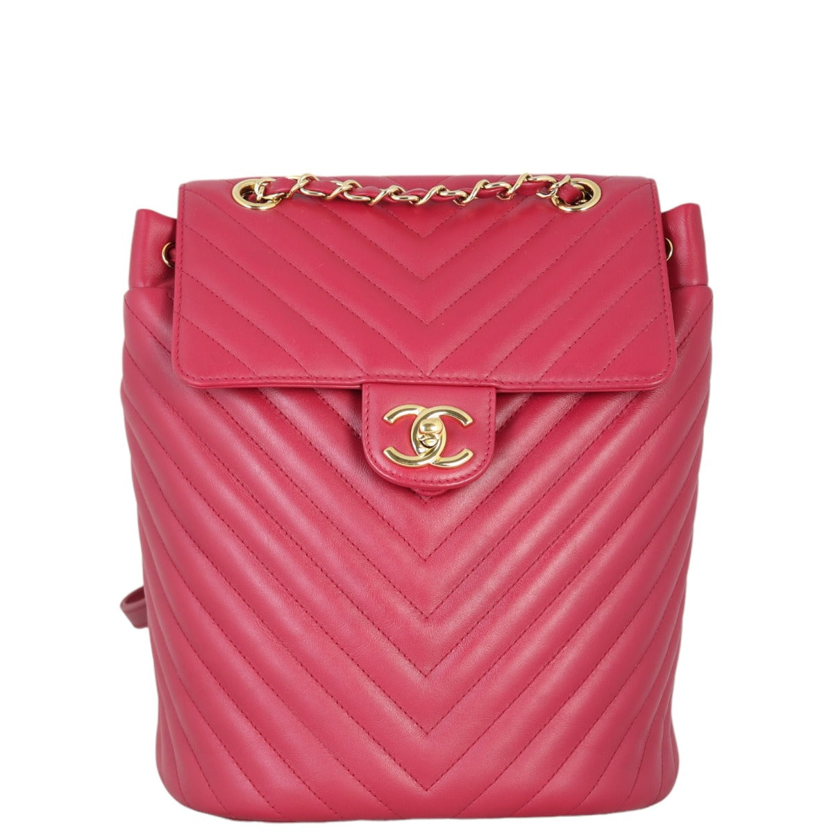 Chanel Urban Spirit Backpack Small Chevron | Raspberry Red