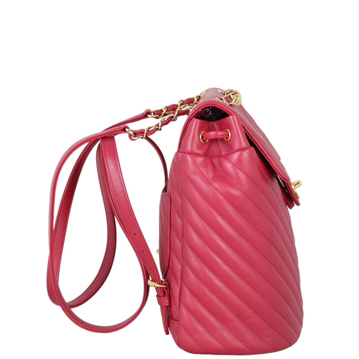Chanel Urban Spirit Backpack Small Chevron | Raspberry Red