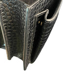 Saint Laurent Sunset Medium Croc-Embossed