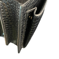 Saint Laurent Sunset Medium Croc-Embossed