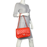 Chanel Classic Double Flap Jumbo Patent | Red