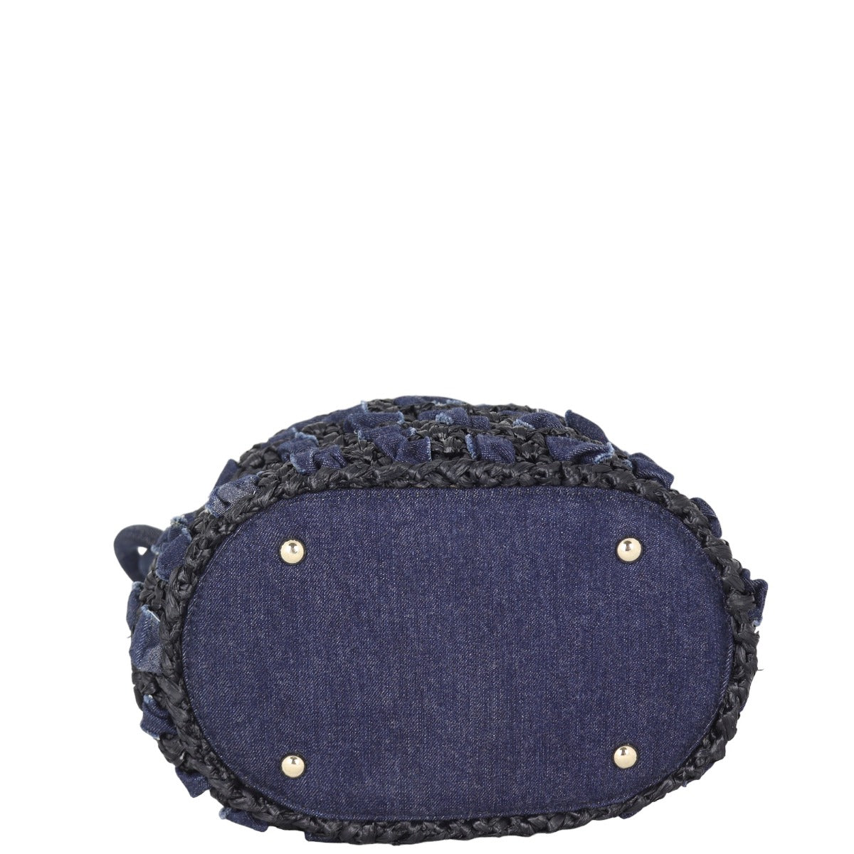 Chanel Denim Raffia Bucket Bag