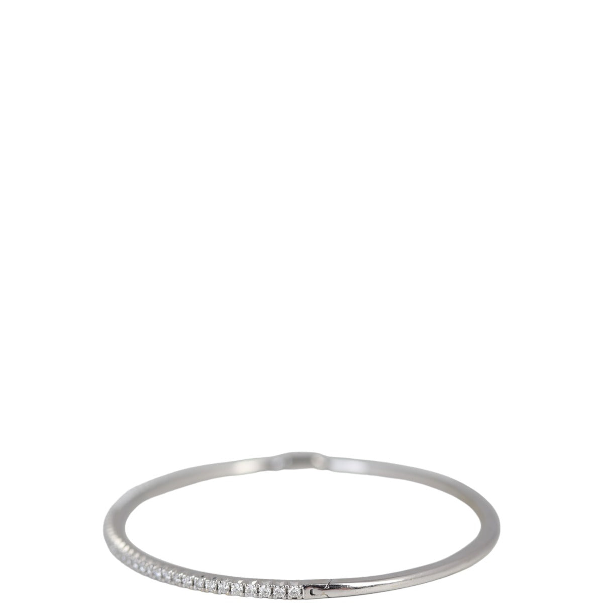 Tiffany & Co Metro 18k White Gold Diamond Hinged Bangle