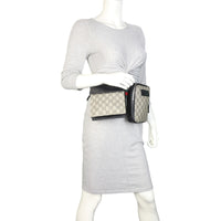 Gucci GG Supreme Double Web Belt Bag
