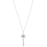 Tiffany & Co Victoria Key Platinum Ruby Diamond Pendant Necklace