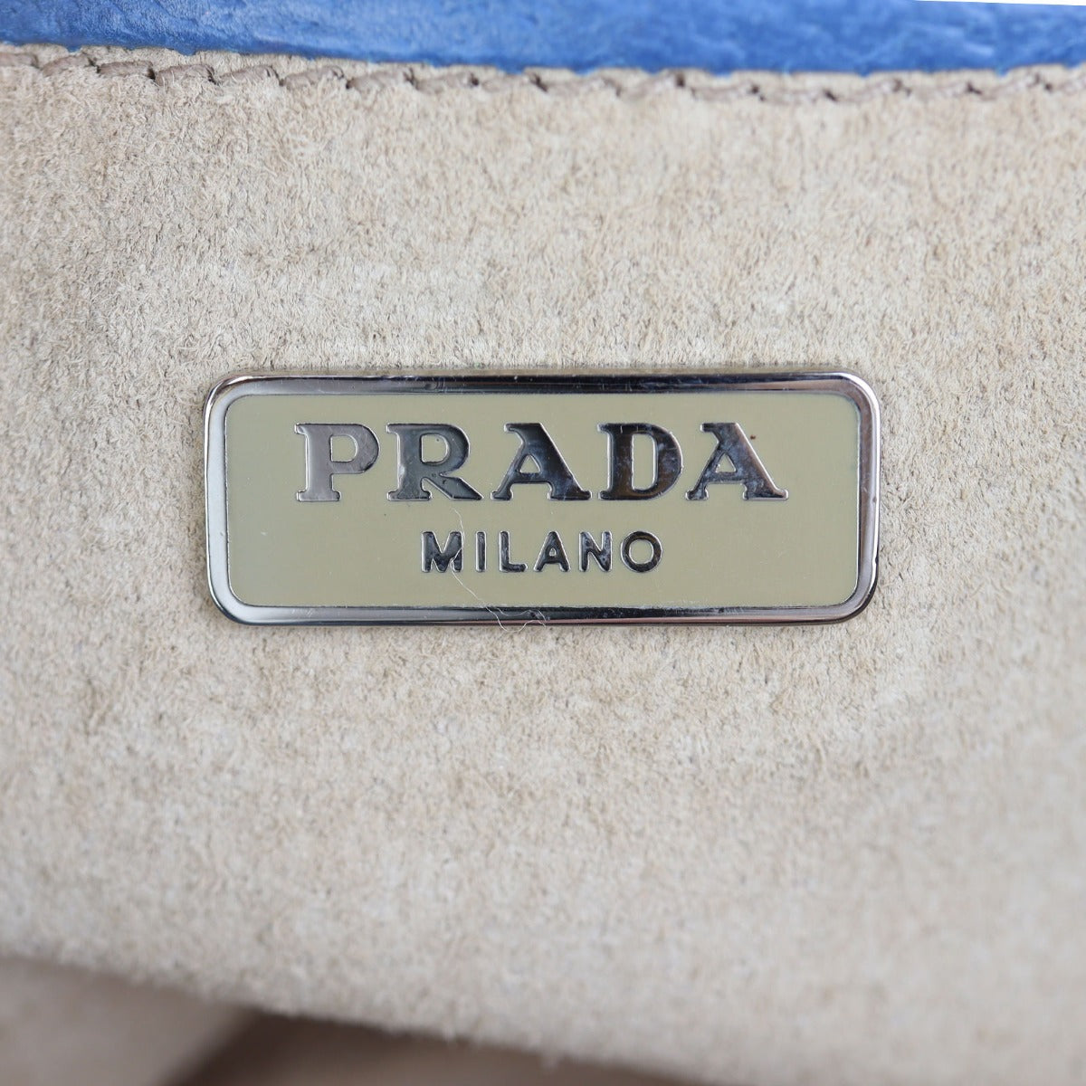 Prada Verde Cinghiale Flap Messenger Bag Interior Stamp