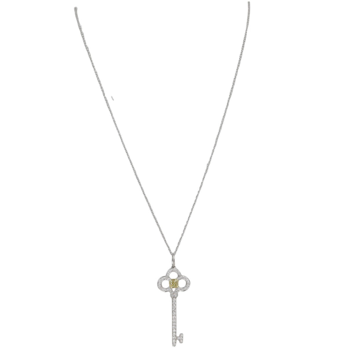 Tiffany & Co Yellow Diamond Platinum Key Pendant