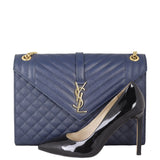 Saint Laurent Monogram Mix Matelasse Envelope Chain Bag Large