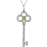Tiffany & Co Yellow Diamond Platinum Key Pendant