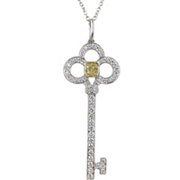 Tiffany & Co Yellow Diamond Platinum Key Pendant