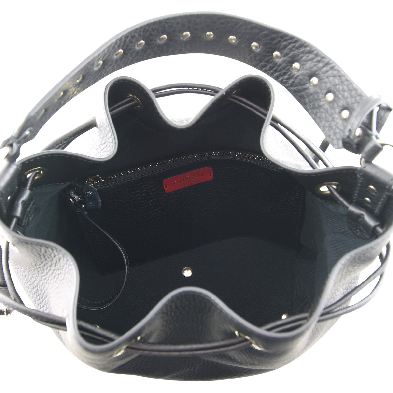Valentino Rockstud Bucket Bag Medium Interior