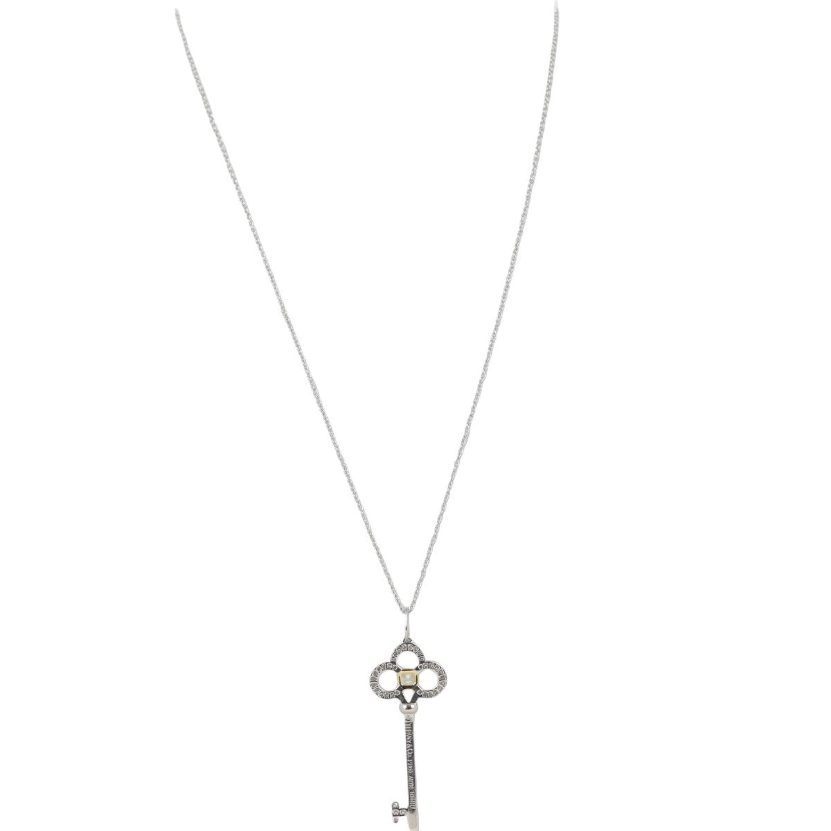 Tiffany & Co Yellow Diamond Platinum Key Pendant