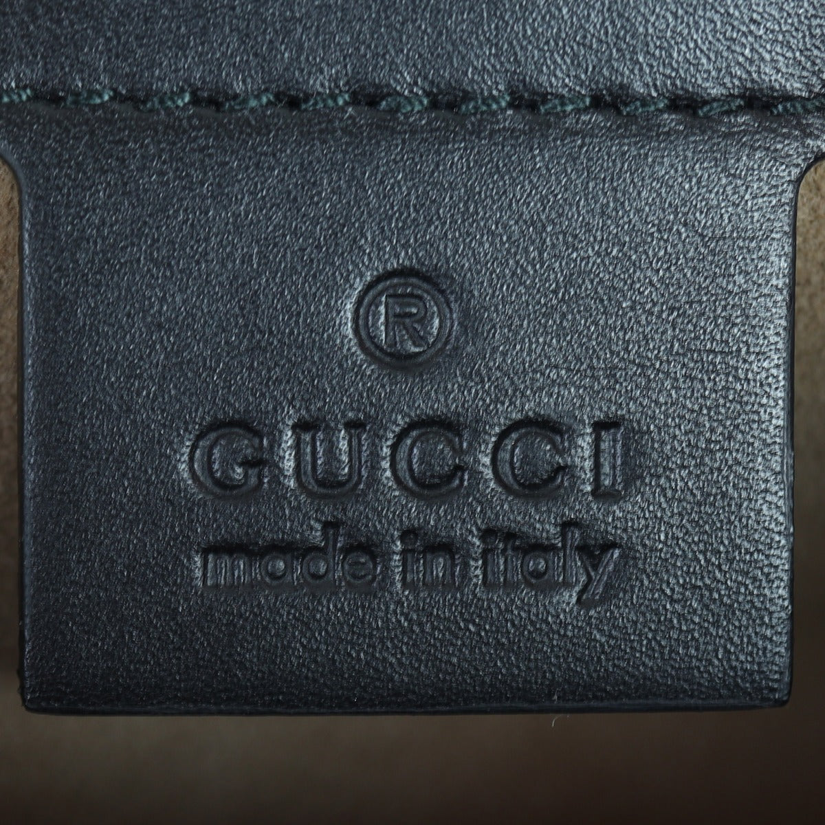 Gucci Nymphaea Top Handle Calf Hair Bag Interior Stamp