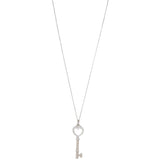 Tiffany & Co 18k White Gold Diamond Key Pendant Necklace