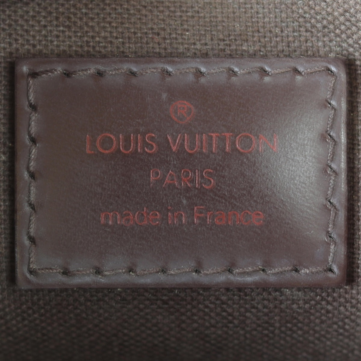 Louis Vuitton Melville Pochette Damier Ebene Interior Stamp