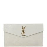 Saint Laurent Uptown Pouch Croc-Embossed