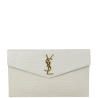 Saint Laurent Uptown Pouch Croc-Embossed