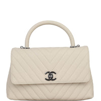 Chanel Coco Top Handle Medium Bag | Beige