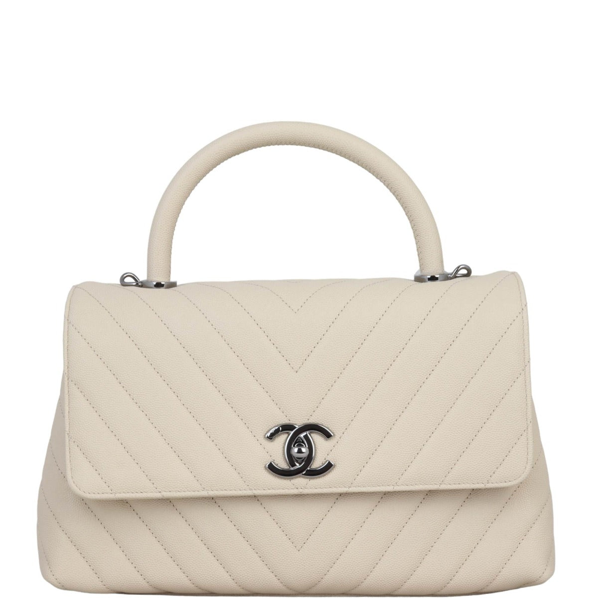 Chanel Coco Top Handle Medium Bag | Beige