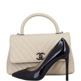 Chanel Coco Top Handle Medium Bag | Beige