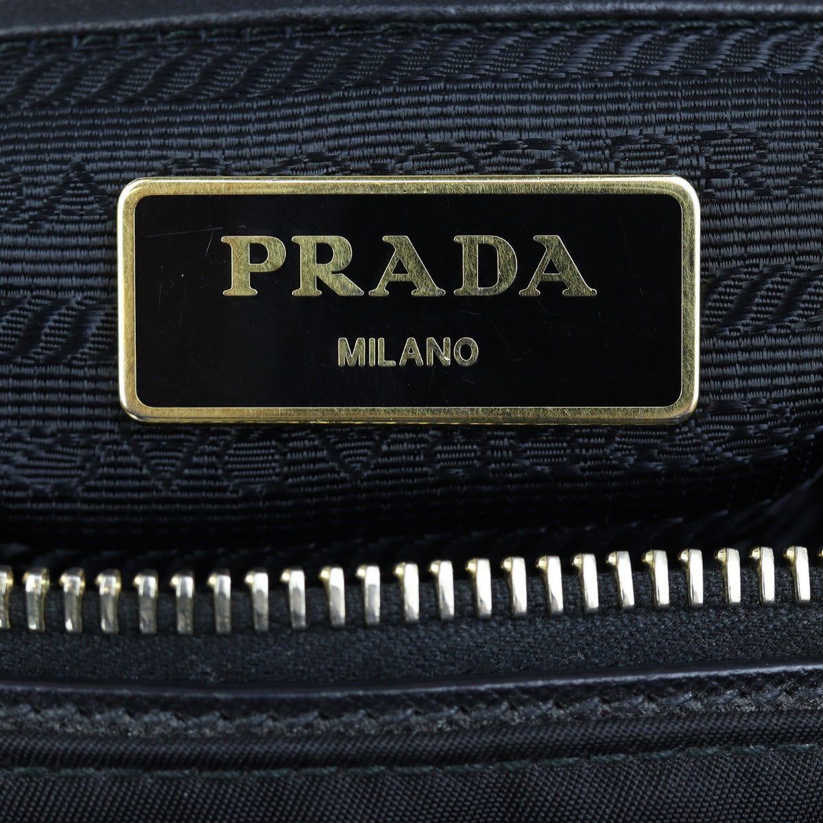 Prada Saffiano & Tessuto Tote Bag Interior Stamp