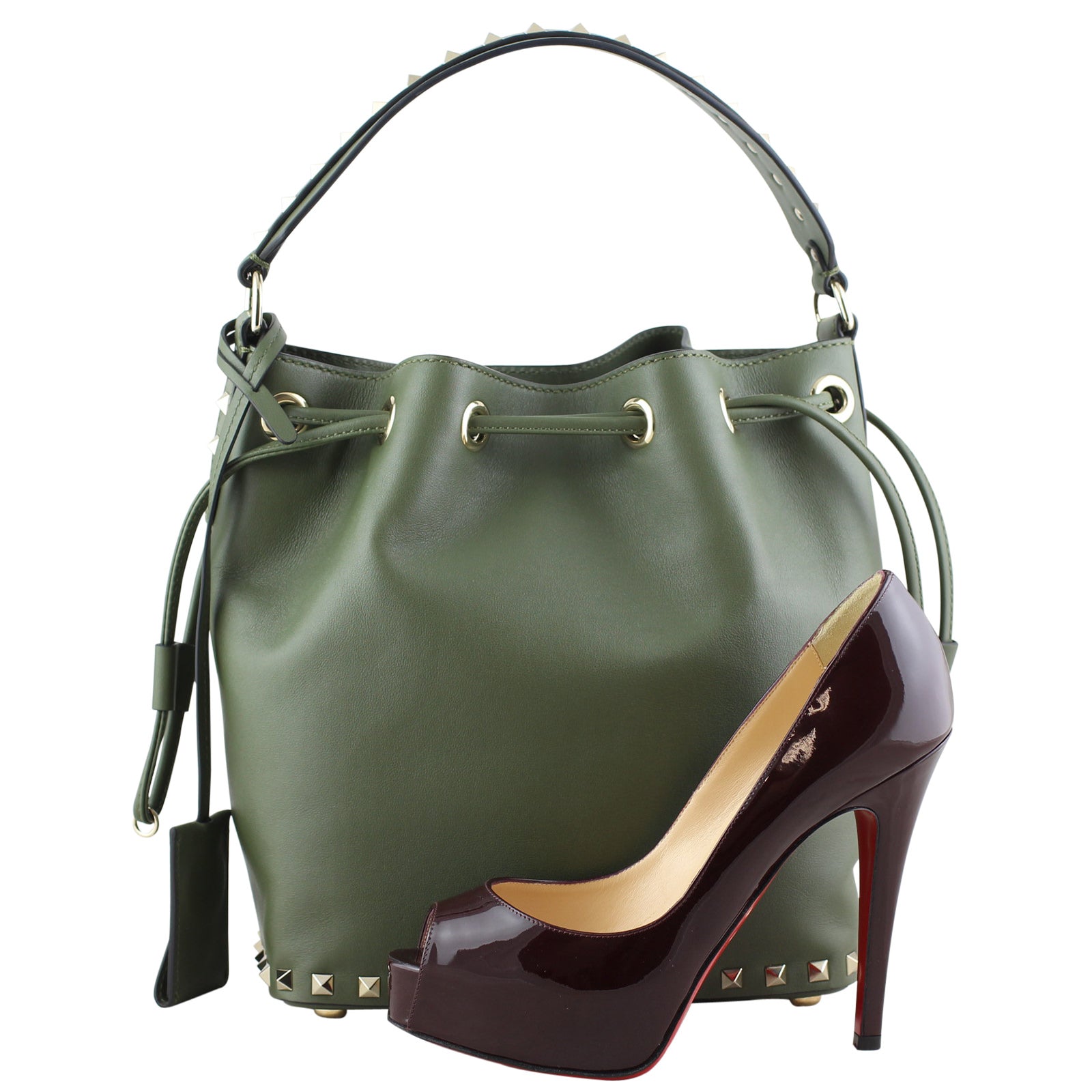 Valentino Rockstud Bucket Bag Small Scale