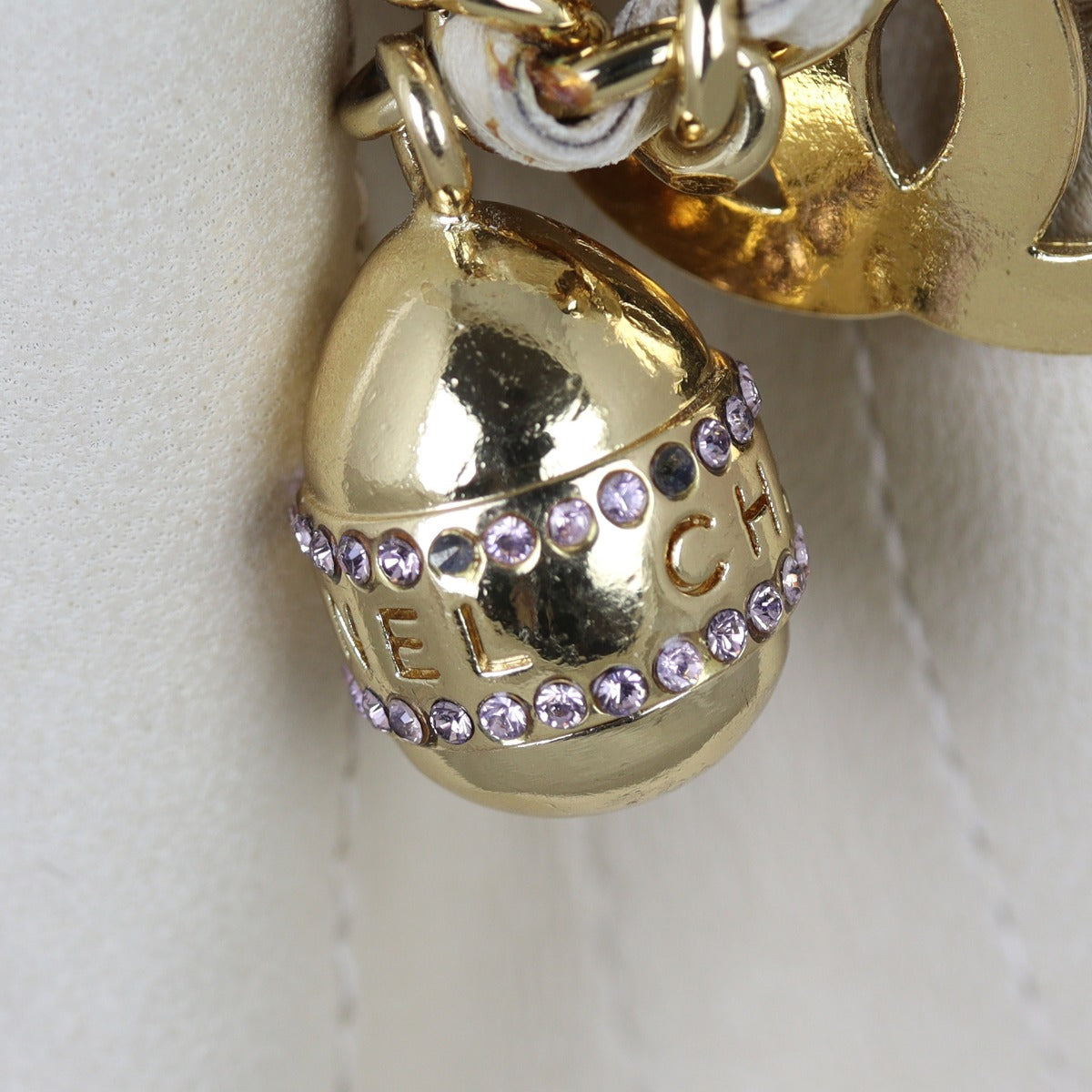 Chanel Chocolate Bar Charm Flap Bag Missing crystals