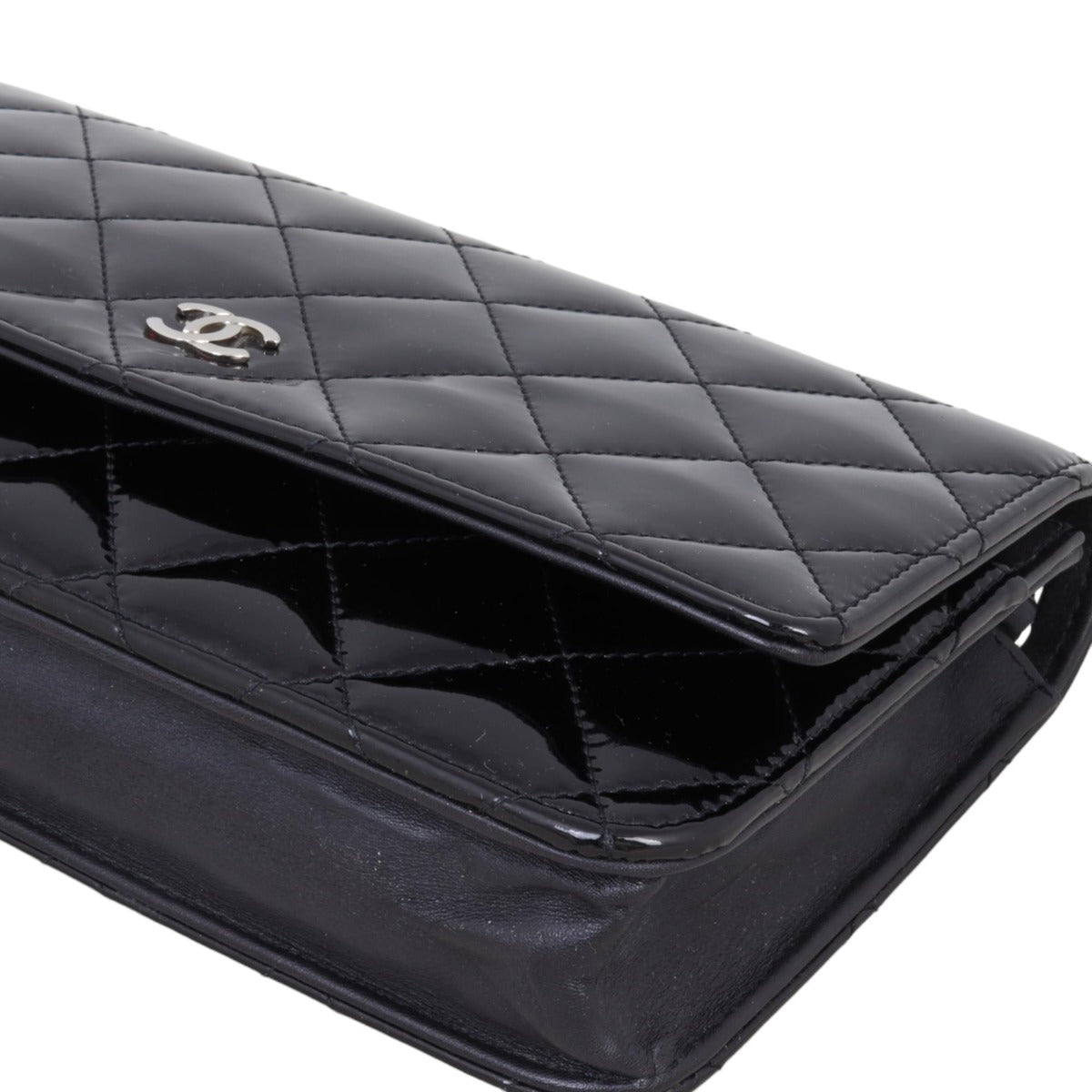 Chanel Classic Wallet on Chain Patent |  Black Diamond