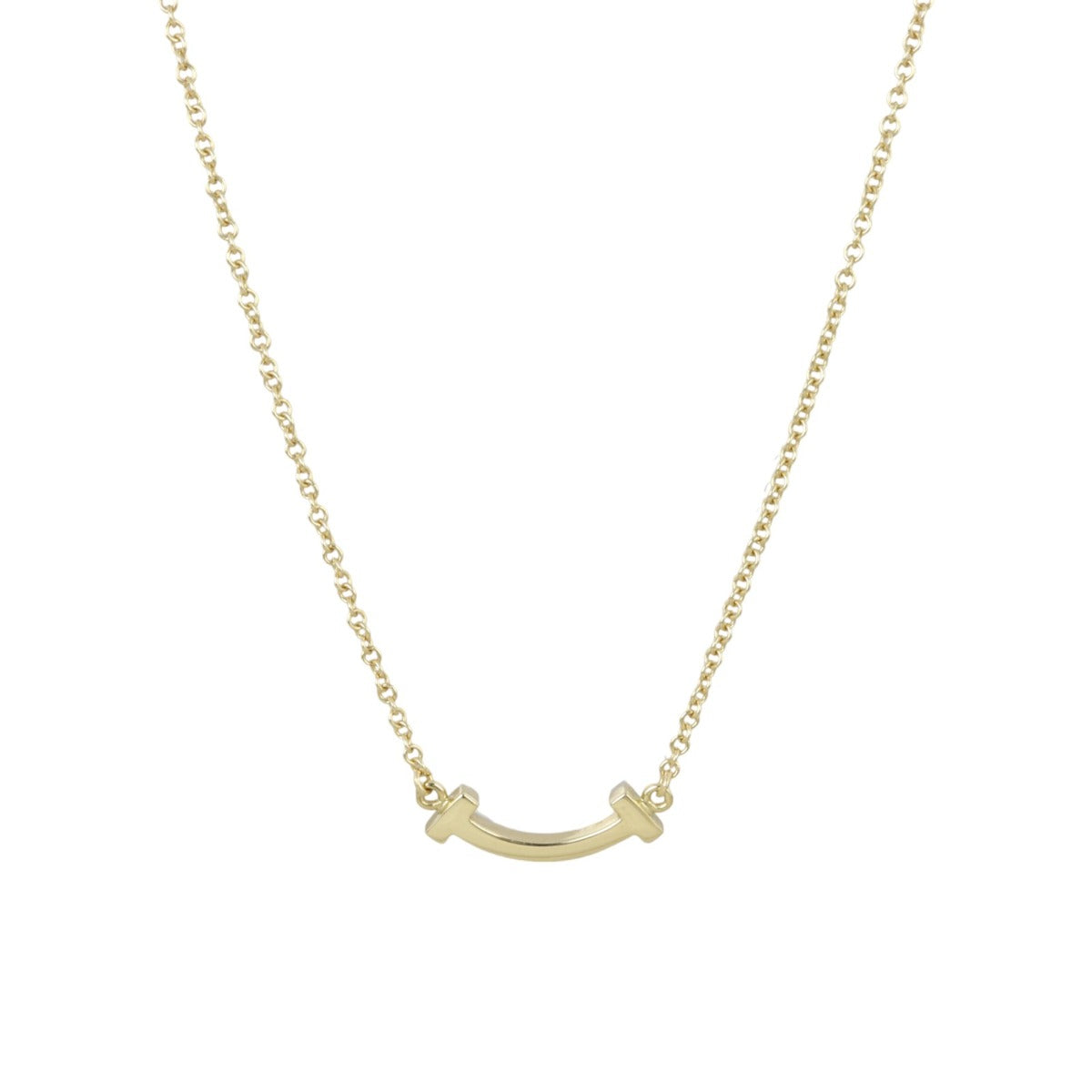 Tiffany & Co T Smile Pendant Mini 18k Yellow Gold