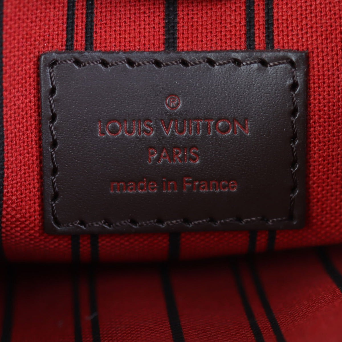 Louis Vuitton Neverfull MM Damier Ebene Interior stamp
