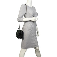 Saint Laurent Sunset Medium Croc-Embossed