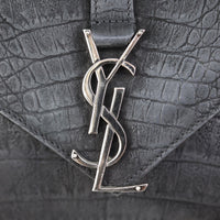 Saint Laurent College Medium Croc-Embossed Nubuck Hardware