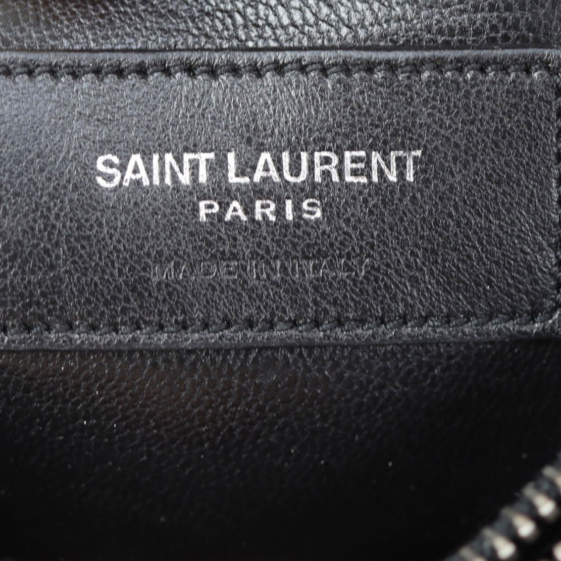 Saint Laurent College Medium Croc-Embossed Nubuck Interior Stamp