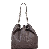 Chanel CC Drawstring Bucket Bag | Chocolate Brown